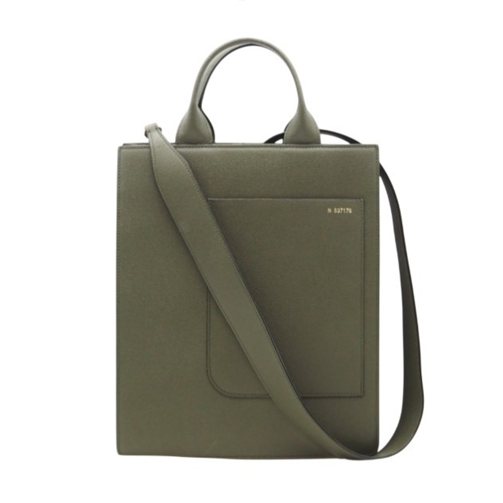 Valextra Boxy Military Soft Calfskin 2-Way Shoulder Bag (WBBX0044028LRL99VM) ...